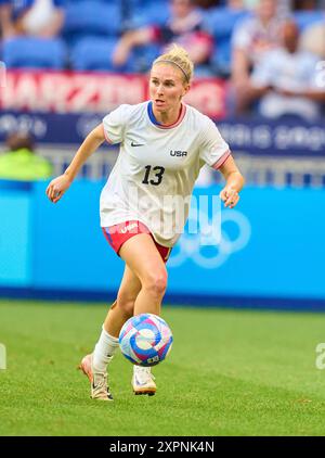 Lindsey Horan, USA Women Nr. 10 alla semifinale olimpica femminile GERMANIA, USA. , . A Lione, in Francia. Stagione 2024/2025 fotografo: ddp Images/STAR-Images credito: ddp media GmbH/Alamy Live News Foto Stock