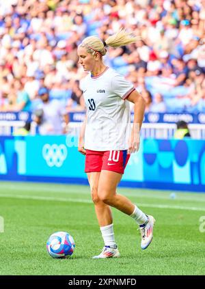 Lindsey Horan, USA Women Nr. 10 alla semifinale olimpica femminile GERMANIA, USA. , . A Lione, in Francia. Stagione 2024/2025 fotografo: ddp Images/STAR-Images credito: ddp media GmbH/Alamy Live News Foto Stock