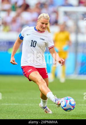 Lindsey Horan, USA Women Nr. 10 alla semifinale olimpica femminile GERMANIA, USA. , . A Lione, in Francia. Stagione 2024/2025 fotografo: ddp Images/STAR-Images credito: ddp media GmbH/Alamy Live News Foto Stock
