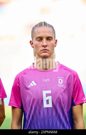 Janina Minge, DFB Frauen 6 alla semifinale olimpica femminile GERMANIA, Stati Uniti. , . A Lione, in Francia. Stagione 2024/2025 fotografo: ddp Images/STAR-Images credito: ddp media GmbH/Alamy Live News Foto Stock