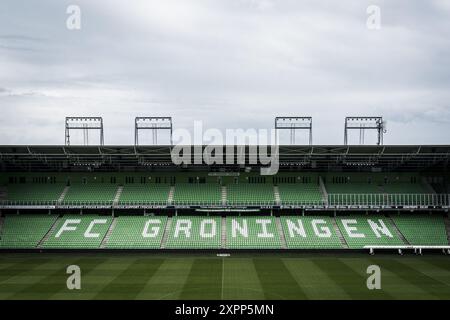 GRONINGEN - preparativi nello stadio Euroborg del FC Groningen, in vista della nuova stagione dell'Eredivisie. Il club torna alla massima divisione del calcio professionistico dopo un anno di assenza. ANP SIESE VEENSTRA Foto Stock