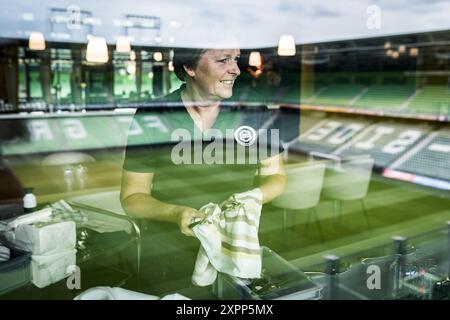 GRONINGEN - preparativi nello stadio Euroborg del FC Groningen, in vista della nuova stagione dell'Eredivisie. Il club torna alla massima divisione del calcio professionistico dopo un anno di assenza. ANP SIESE VEENSTRA Foto Stock