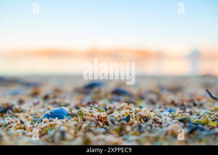 Primo piano della spiaggia in Norvegia. Sommaroy, Norvegia Foto Stock