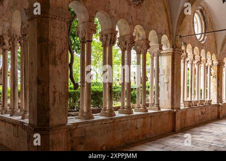 Il chiostro del monastero francescano Dubrovnik, Croazia, Europa Foto Stock