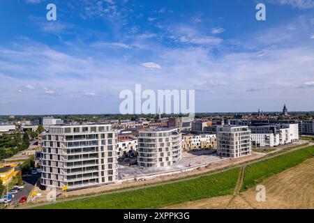 Panorama cantiere Noorderhaven immobiliare appartamenti residenziali alti edifici Foto Stock