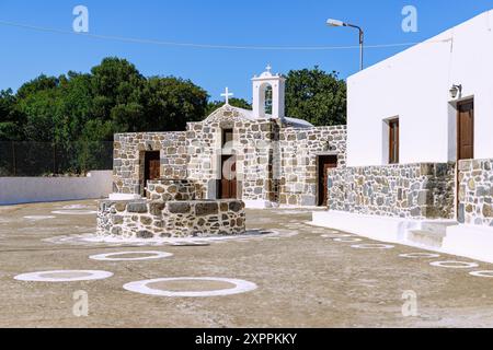 Monastero di Evangelístria (Monastero dell'Annunciazione) sull'isola di Nissyros (Nisyros, Nissiros, Nisiros) in Grecia Foto Stock