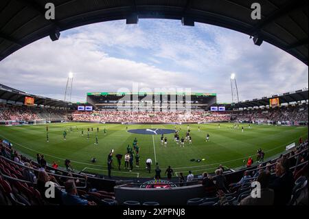 Herning, Danimarca. 6 agosto 2024. L'MCH Arena si è vista alla partita di qualificazione della UEFA Champions League tra FC Midtjylland e Ferencvaros a Herning. Credito: Gonzales Photo/Alamy Live News Foto Stock