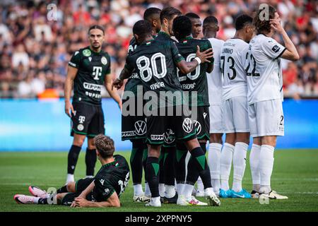 Herning, Danimarca. 6 agosto 2024. Habib Maiga (88) di Ferencvaros visto durante la partita di qualificazione alla UEFA Champions League tra FC Midtjylland e Ferencvaros all'MCH Arena di Herning. Credito: Gonzales Photo/Alamy Live News Foto Stock