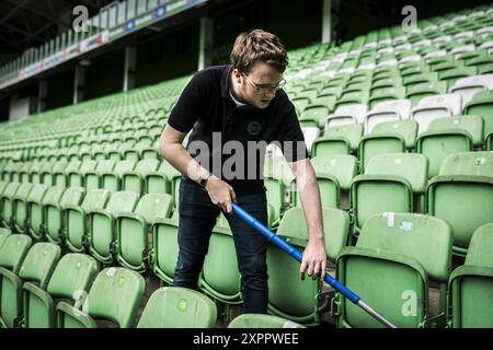 GRONINGEN - preparativi nello stadio Euroborg del FC Groningen, in vista della nuova stagione dell'Eredivisie. Il club torna alla massima divisione del calcio professionistico dopo un anno di assenza. ANP SIESE VEENSTRA Foto Stock