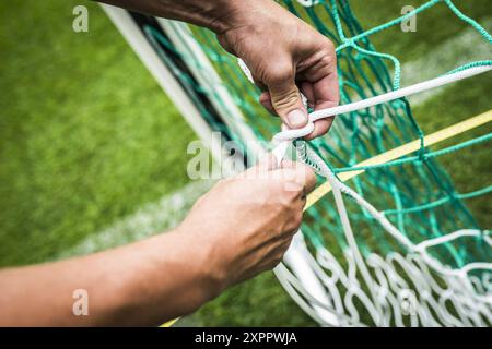 GRONINGEN - preparativi nello stadio Euroborg del FC Groningen, in vista della nuova stagione dell'Eredivisie. Il club torna alla massima divisione del calcio professionistico dopo un anno di assenza. ANP SIESE VEENSTRA Foto Stock