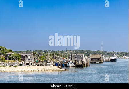 attracca nel porticciolo del lago orientale, montauk Foto Stock