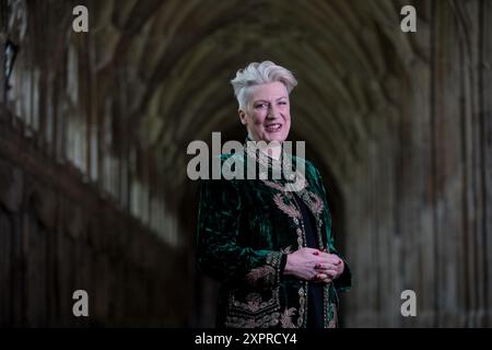 Sarah Connolly, fotografata alla Cattedrale di Gloucester. Foto Stock