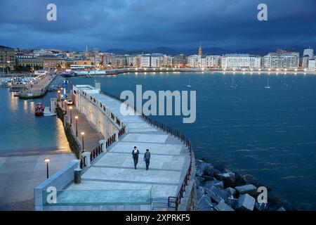 Porta. La Concha Bay. Donostia. San Sebastian. Gipuzkoa. Paese basco. Spagna. Foto Stock