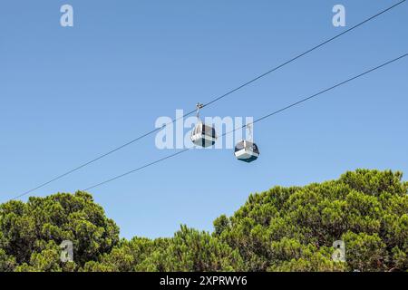 Funivia costruzione a Lisbona, Portogallo, Europa. Foto Stock