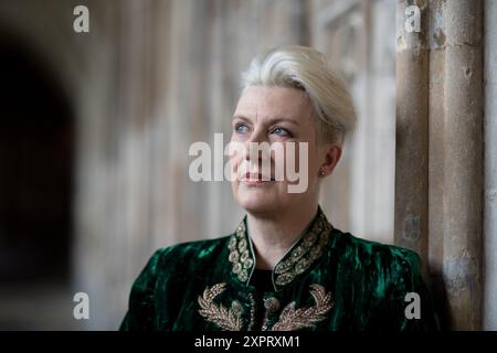 Sarah Connolly, fotografata alla Cattedrale di Gloucester. Foto Stock