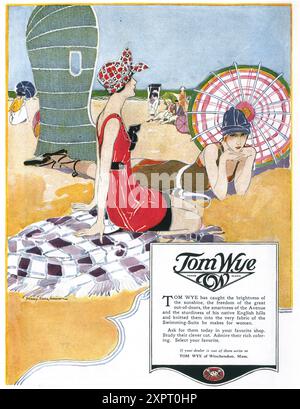 1919 Tom Wye costume da bagno ad con Mary MacJohnson Foto Stock