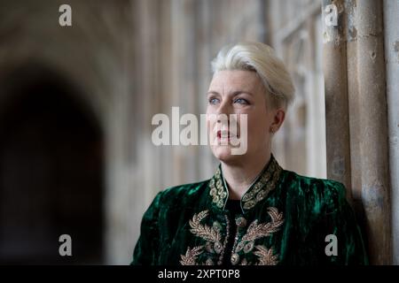 Sarah Connolly, fotografata alla Cattedrale di Gloucester. Foto Stock