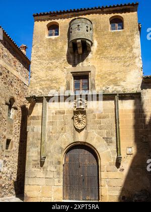 Casa del Aguila e Casa de los Sande, Caceres Foto Stock