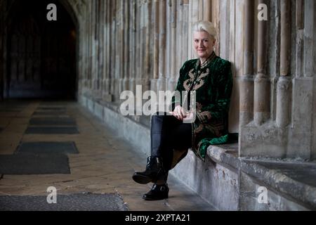 Sarah Connolly, fotografata alla Cattedrale di Gloucester. Foto Stock