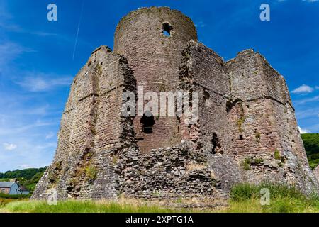 Antiche rovine (XI secolo) del castello di Tretower nel Galles centrale Foto Stock