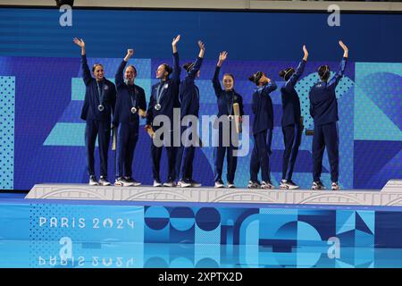 Parigi, Francia. 7 agosto 2024. Gara di nuoto delle Olimpiadi estive 2024 presso il Centro acquatico di Parigi, Francia, mercoledì 7 agosto, 2024. foto di Maya Vidon-White/UPIPI credito: UPI/Alamy Live News Foto Stock