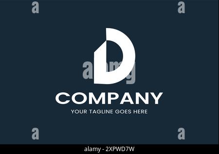 Design moderno e minimalista con logo aziendale con lettera D stilizzata Illustrazione Vettoriale