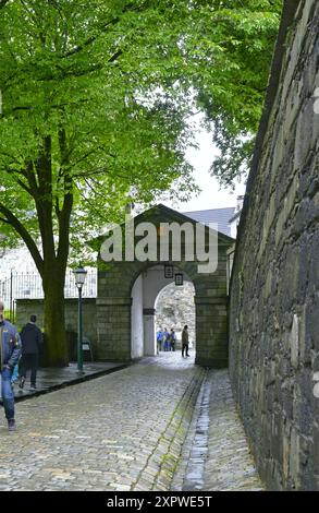 La Fortezza di Bergenhus è un complesso storico situato nella città di Bergen, Norvegia. Foto Stock