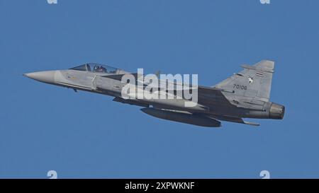 DARWIN, AUSTRALIA - 18 LUGLIO 2024: Royal Thai Air Force JAS 39 Gripen partecipa all'esercitazione Pitch Black in Australia. Foto Stock