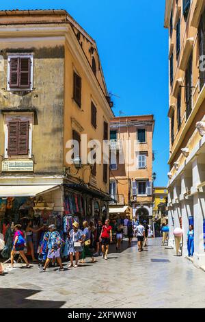 Foto della parte vecchia della città di Corfù in Grecia. Foto Stock