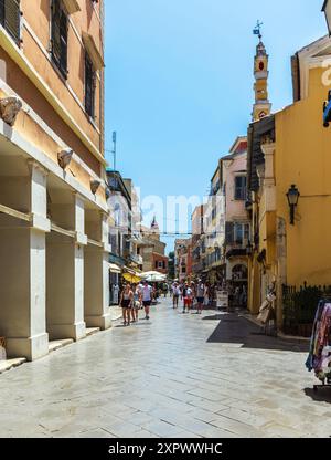 Foto della parte vecchia della città di Corfù in Grecia. Foto Stock