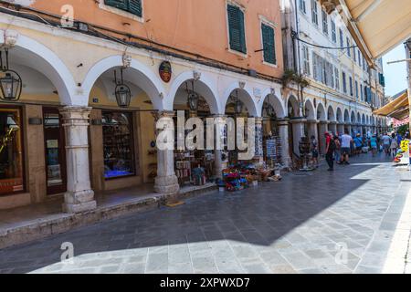 Foto della parte vecchia della città di Corfù in Grecia. Foto Stock