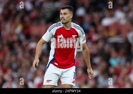 Londra, Regno Unito. 7 agosto 2024. Gabriel Martinelli dell'Arsenal in azione durante l'amichevole pre-stagionale tra Arsenal FC e Bayer 04 Leverkusen all'Emirates Stadium di Londra, Inghilterra, Regno Unito il 7 agosto 2024 Credit: Every Second Media/Alamy Live News Foto Stock