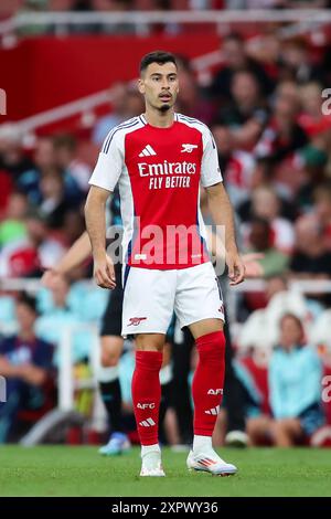 Londra, Regno Unito. 7 agosto 2024. Gabriel Martinelli dell'Arsenal in azione durante l'amichevole pre-stagionale tra Arsenal FC e Bayer 04 Leverkusen all'Emirates Stadium di Londra, Inghilterra, Regno Unito il 7 agosto 2024 Credit: Every Second Media/Alamy Live News Foto Stock