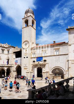 Campanile di Dubrovnik in Piazza Luza Dubrovnik Dalmazia Croazia Foto Stock