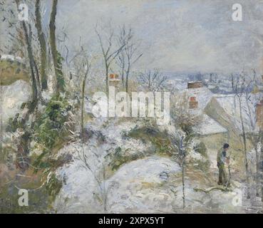 Camille Pissarro - Coniglio Warren a Pontoise, neve [1879] Foto Stock