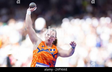 PARIGI - Jessica Schilder in azione durante le semifinali del tiro femminile realizzato durante le competizioni olimpiche di atletica leggera. ANP IRIS VAN DEN BROEK Foto Stock