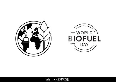 giornata mondiale dei biocarburanti 10 agosto poster vettoriale Illustrazione Vettoriale