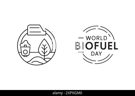 giornata mondiale dei biocarburanti 10 agosto poster vettoriale Illustrazione Vettoriale