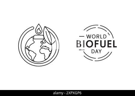 giornata mondiale dei biocarburanti 10 agosto poster vettoriale Illustrazione Vettoriale