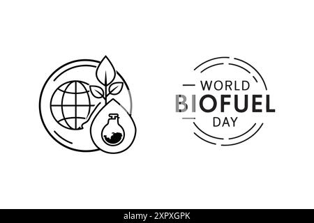 giornata mondiale dei biocarburanti 10 agosto poster vettoriale Illustrazione Vettoriale