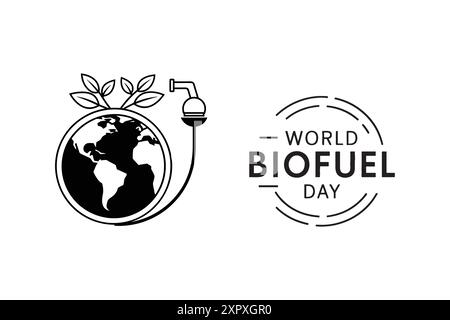 giornata mondiale dei biocarburanti 10 agosto poster vettoriale Illustrazione Vettoriale