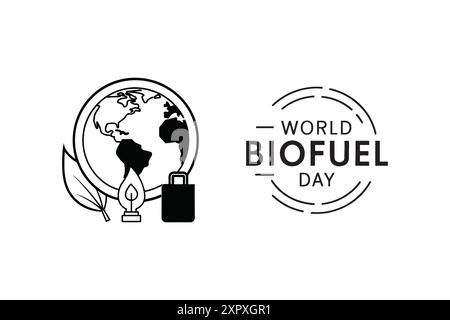 giornata mondiale dei biocarburanti 10 agosto poster vettoriale Illustrazione Vettoriale