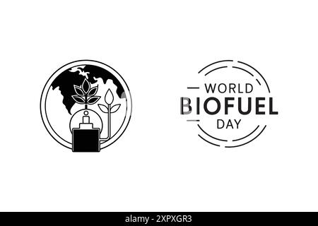 giornata mondiale dei biocarburanti 10 agosto poster vettoriale Illustrazione Vettoriale