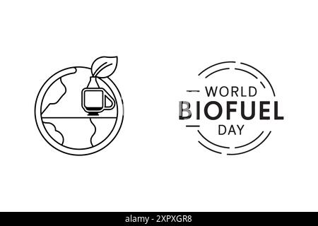 giornata mondiale dei biocarburanti 10 agosto poster vettoriale Illustrazione Vettoriale