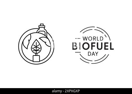 giornata mondiale dei biocarburanti 10 agosto poster vettoriale Illustrazione Vettoriale