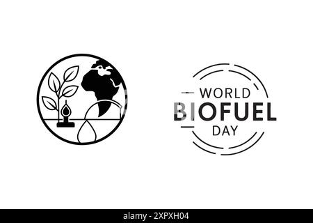 giornata mondiale dei biocarburanti 10 agosto poster vettoriale Illustrazione Vettoriale