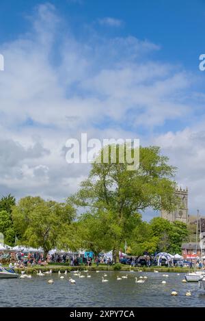 Christchurch Quay e River Stour nel Dorset, Regno Unito Foto Stock