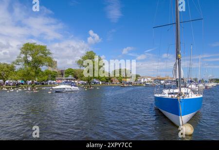 Christchurch Quay e River Stour nel Dorset, Regno Unito Foto Stock