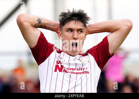 Foto datata 29-04-2023 del Kieron Bowie di Northampton Town. L'Hibernian ha annunciato la firma dell'attaccante della Scozia Under-21 Kieron Bowie con un contratto quadriennale. Data di pubblicazione: Giovedì 8 agosto 2024. Foto Stock