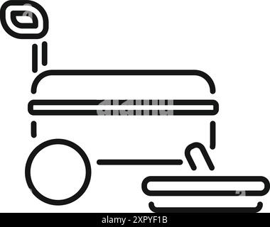Robot medico che esegue interventi chirurgici con strumenti chirurgici icona Illustrazione Vettoriale